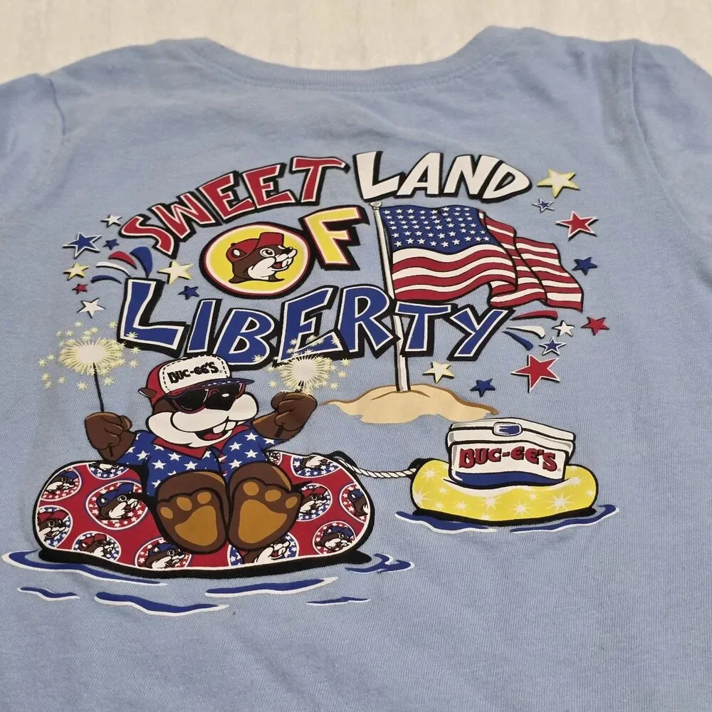 Buc-ee's 4th of July Blue T-Shirt Kids Toddler Size 3t